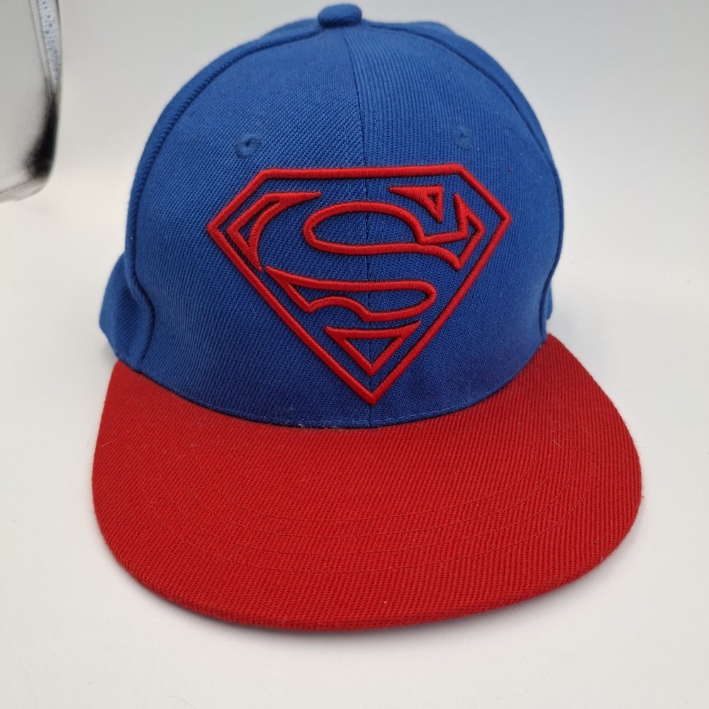 Superman Six Flags Exclusive Snapback Hat Cap Blue Red Flat Brim DC Comics